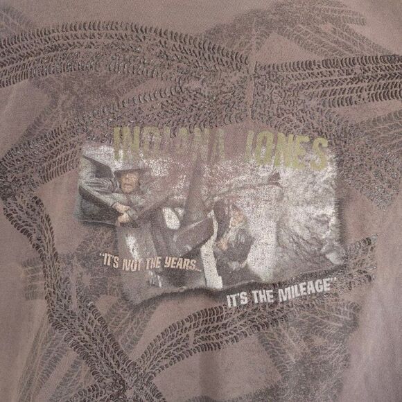 Vintage Indiana Jones T Shirt Mens Size XL Brown 90s Disney Action Film Movie - Picture 2 of 8